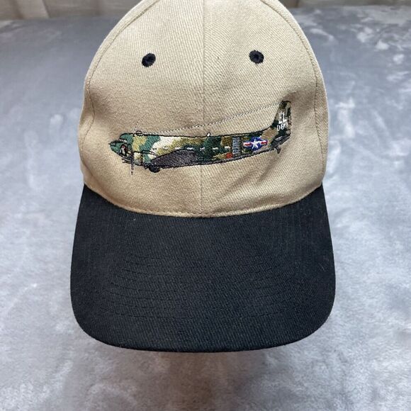 Vtg USAF Military Plane Snapback Hat Cap Adjustable US Air Force Camo Aircraft - Picture 1 of 7